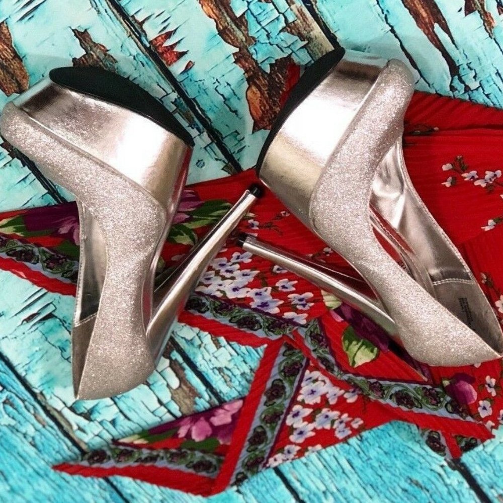 Anne Michelle Platform Women High Heel Silver S6.5